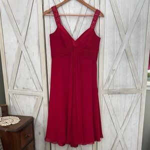 David's Bridal Rich Red Gown